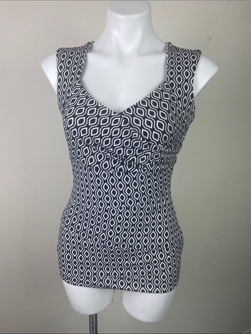 White House Black Market Sleeveless Faux Wrap Blouse